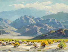 Paul A. Grimm, Near Cathedral City; San Jacinto looking west; Desert shacks; Desert mountains (group of 4), first signed 'P.Grimm' (lower right) and signed