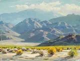 Paul A. Grimm, Near Cathedral City; San Jacinto looking west; Desert shacks; Desert mountains (group of 4), first signed 'P.Grimm' (lower right) and signed
