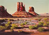 Conrad Buff, Goats grazing near Mitten Peak, Monument Valley