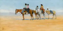 Louis Akin, Watching the race, 1903, oil on canvas