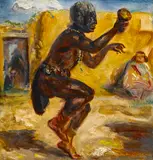 John Sloan, Black Koshare, oil on board