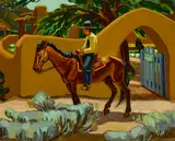 Edmund Kopietz, Lazy days, Santa Fe, oil on canvas