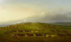 James Walker, A battery of U.S. artillery on maneuvers, circa 1880, oil on canvas