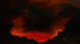 Jules Tavernier, Kilauea at night