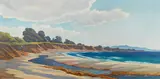 Ray Strong, Carpinteria bluffs, oil on board