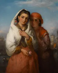 Charles Baxter, Gypsy girls, oil on canvas