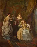 After the ball by English School, oil on canvas, offered Jul 2015