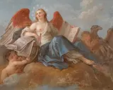Urania, the muse of astronomy by French School, oil on canvas, sold Jul 2015