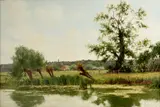 A river landscape by French School, oil on canvas, offered Jul 2015