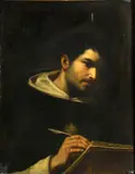 A Dominican monk writing at his desk by called Il Guercino Giovanni Francesco Barbieri, oil on canvas, sold Jul 2015