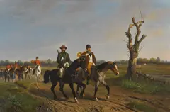 Paul Van der Vin, Return from the hunt, oil on canvas