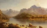 American School, 19th Century, Thought to be Fallen Leaf Lake, oil on canvas
