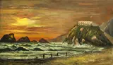 American School, 19th Century, The first Cliff House, San Francisco, oil on canvas