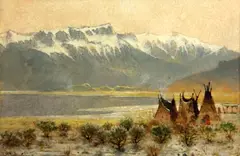 Edwin Deakin, Sink of the Humboldt, Nevada, oil on canvas board
