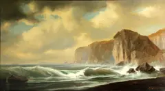 Gideon Jacques Denny, Coastal cliffs, 1879, oil on canvas