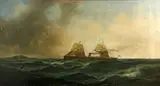 Gideon Jacques Denny, Seascape with ship, 1880, oil on canvas