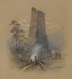 Herman Wendelborg Hansen, Encampment, 1885, watercolor and gouache on paper