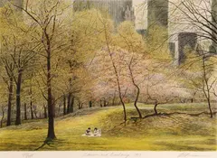 Harold Altman, Selected Images of Central Park, 1986-89, Four color lithographs on Arches paper, each signed in pencil