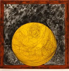 Robert Hudson, Out of Orbit, 1987, Color drypoint with hard-ground etching and spit-bite aquatint on wove paper