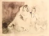 Marie Laurencin, Les Enfants du Château (M. 206), 1943, Handcolored etching on wove paper
