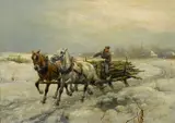 Diederik, The falling load, oil on canvas