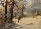 László Neogrády, A hunter in a winter forest