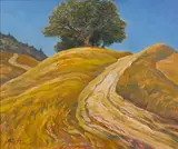 Ray Strong, The Catway Road behind Mount Figueroa, oil on board