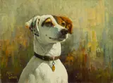 Paul A. Grimm, My Faithful Dog, Cholla; Cholla (Group of 2), first oil on board; second oil on canvas affixed to board