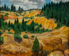 Raymond S. Boynton, Gold country, oil on canvas affixed to board