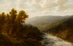 Thomas Bailey Griffin, A mountain stream, oil on canvas