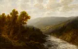 Thomas Bailey Griffin, A mountain stream, oil on canvas