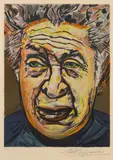 Fuga, pl. VI; Autorretrato, pl. X, from Siqueiros suite by David Alfaro Siqueiros, 1969, Two lithographs in colors on wove paper, each signed in pencil and numbered 26/250 and 68/250, respectively, sold Apr 2015