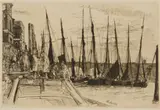 Billingsgate (K. 47) by James Abbott McNeill Whistler, 1859, Etching on laid paper, the seventh state (of 8), sold Apr 2015