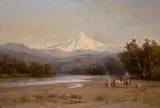 Thomas Hill, Indians with Mount Shasta in the distance