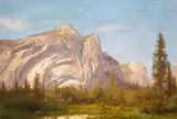 Hermann Herzog, Golden buttes, Yosemite, oil on canvas