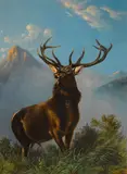 Gideon Jacques Denny, Royal elk, 1861, oil on canvas
