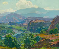 William Wendt, Misty Morning, Santa Ana Canyon, 1928, oil on canvas