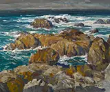 Maurice Logan, Storm at sea, oil on canvas