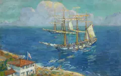 Commodore Sloat taking Monterey by Alson S. Clark, 1926, oil on canvas, sold Apr 2015