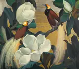 Jessie Arms Botke, Birds of paradise, oil on canvas affixed to board