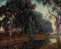 Cornelius Botke, River at dusk, oil on canvas