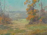 Misty day, autumn by Maurice Braun, oil on canvas, sold Apr 2015