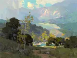 Misty sunlight, Topanga by Elmer Wachtel, circa 1925, oil on canvas, sold Apr 2015