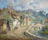 Colin Campbell Cooper, French village, oil on canvas