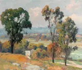 Valley vista by Maurice Braun, oil on canvas, offered Apr 2015