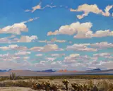 Clouds of a summer afternoon by Maynard Dixon, 1945, oil on canvas affixed to board, sold Apr 2015