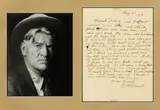 Letter to Maynard Dixon and Frank Hoffman with a photograph of the artist by Charles Marion Russell, ink on paper, offered Apr 2015