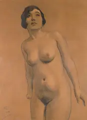 Torso, brunette by Maynard Dixon, 1933, charcoal on paper, sold Apr 2015