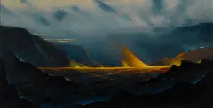 Eduardo Lefebvre Scovell, Kilauea, circa 1890, oil on canvas