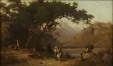 Karl Girardet, In the Tyrol, oil on canvas